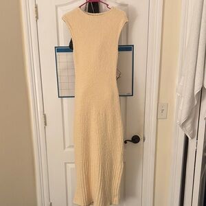 SHEIN Cream Textured Maxi Dress